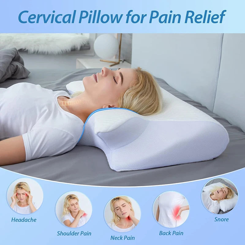 Revolutionize Your Sleep Experience with Our 2-in-1 Ergonomic Memory Foam Cervical Pillow for Ultimate Neck Pain Relief!