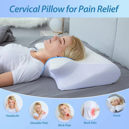 Revolutionize Your Sleep Experience with Our 2-in-1 Ergonomic Memory Foam Cervical Pillow for Ultimate Neck Pain Relief!