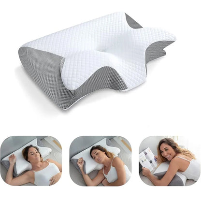 Revolutionize Your Sleep Experience with Our 2-in-1 Ergonomic Memory Foam Cervical Pillow for Ultimate Neck Pain Relief!